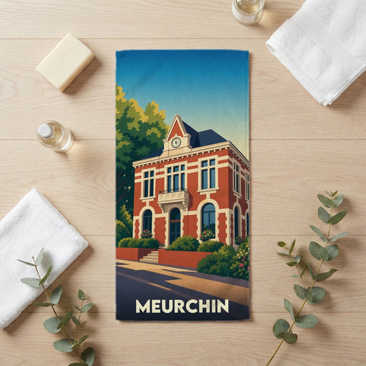 Serviette de bain 30 cm x 60 cm souvenir de Meurchin