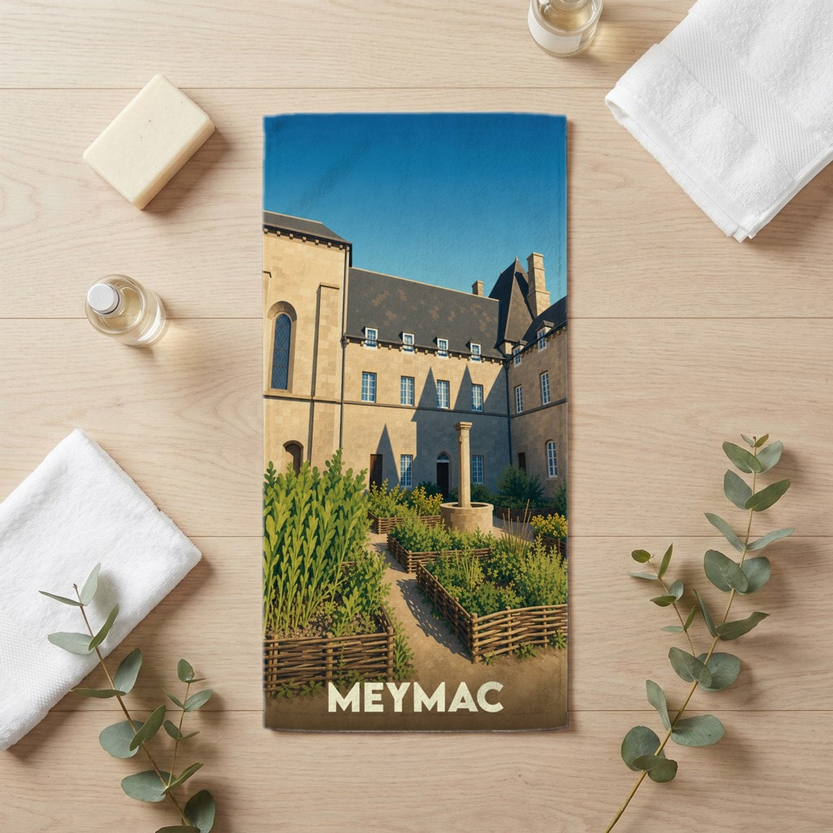 Serviette de bain 30 cm x 60 cm souvenir de Meymac