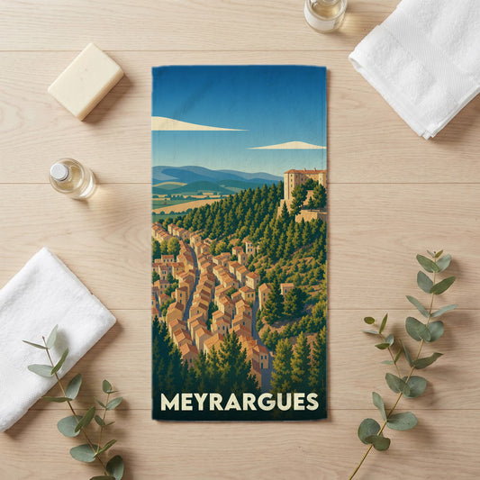 Serviette de bain 30 cm x 60 cm souvenir de Meyrargues
