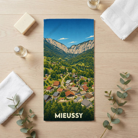 Serviette de bain 30 cm x 60 cm souvenir de Mieussy