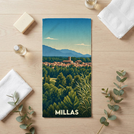 Serviette de bain 30 cm x 60 cm souvenir de Millas