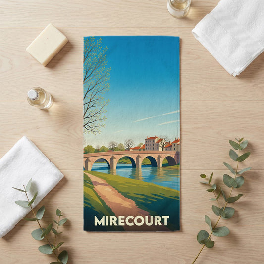 Serviette de bain 30 cm x 60 cm souvenir de Mirecourt