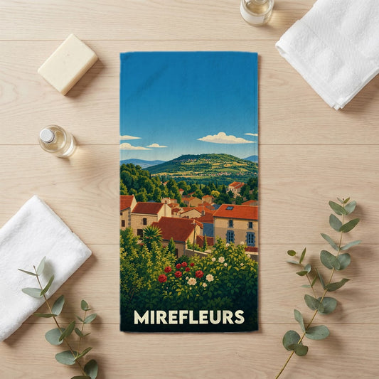 Serviette de bain 30 cm x 60 cm souvenir de Mirefleurs