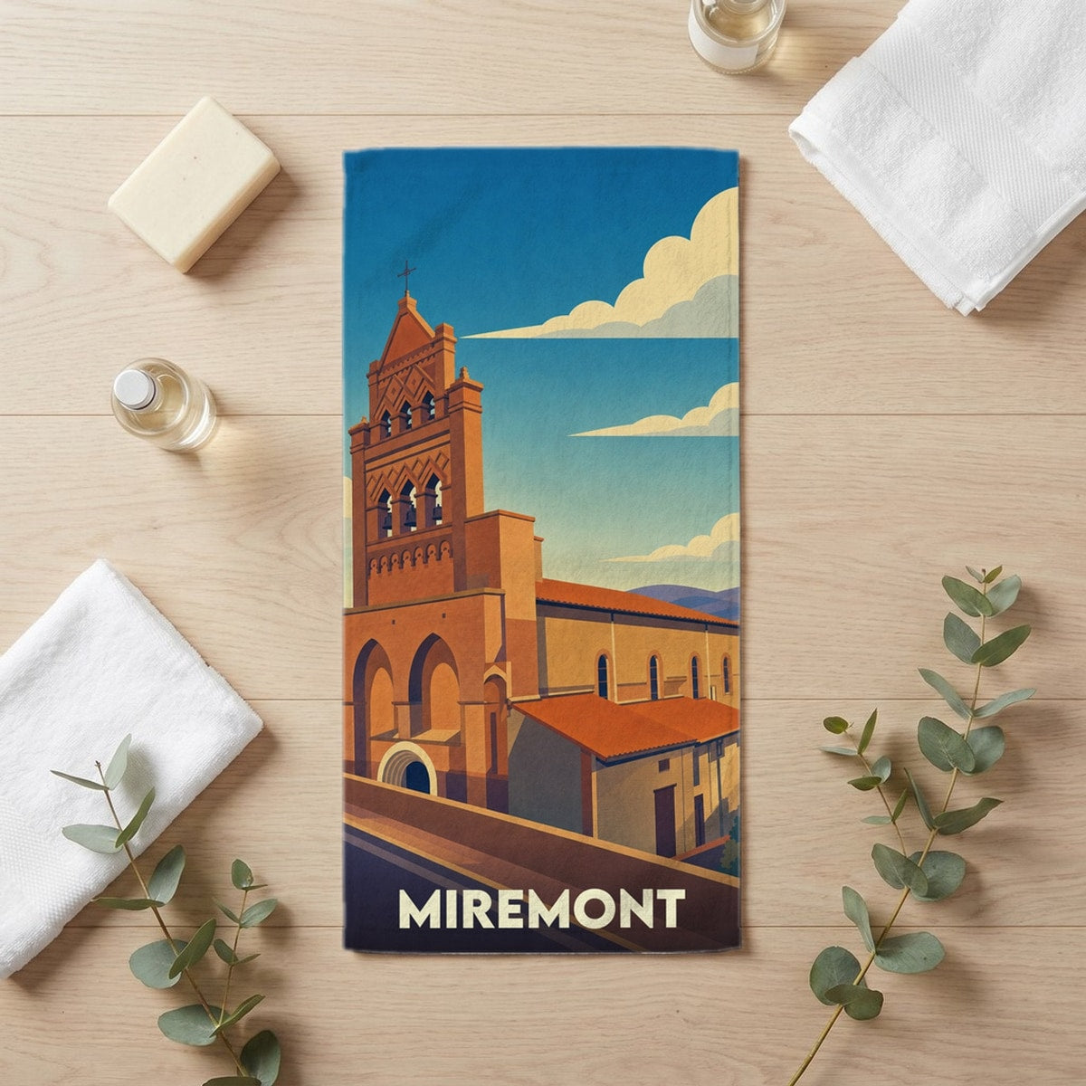 Serviette de bain 30 cm x 60 cm souvenir de Miremont