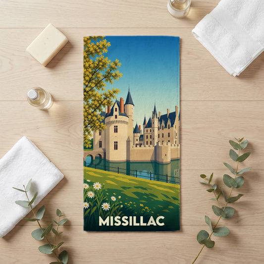 Serviette de bain 30 cm x 60 cm souvenir de Missillac