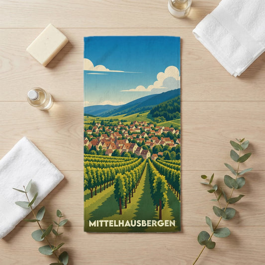 Serviette de bain 30 cm x 60 cm souvenir de Mittelhausbergen
