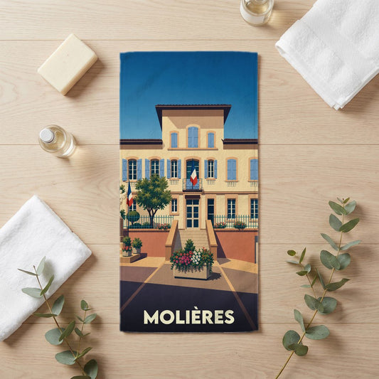 Serviette de bain 30 cm x 60 cm souvenir de Molières