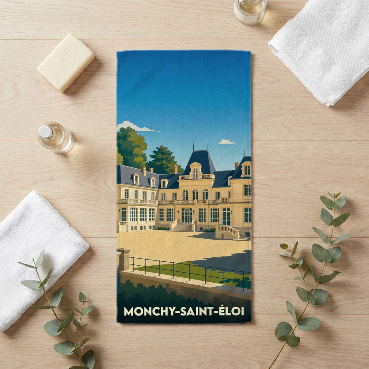Serviette de bain 30 cm x 60 cm souvenir de Monchy-Saint-Éloi