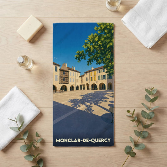 Serviette de bain 30 cm x 60 cm souvenir de Monclar-de-Quercy