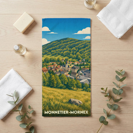 Serviette de bain 30 cm x 60 cm souvenir de Monnetier-Mornex