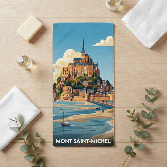 Serviette de bain 30 cm x 60 cm souvenir de Mont Saint-Michel