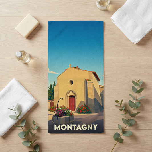 Serviette de bain 30 cm x 60 cm souvenir de Montagny