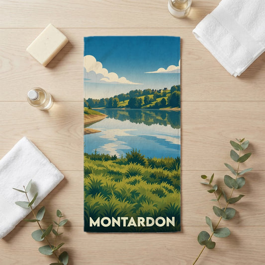 Serviette de bain 30 cm x 60 cm souvenir de Montardon