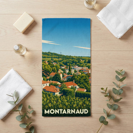 Serviette de bain 30 cm x 60 cm souvenir de Montarnaud