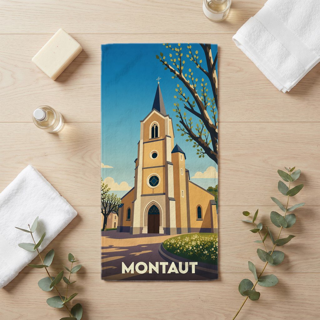 Serviette de bain 30 cm x 60 cm souvenir de Montaut
