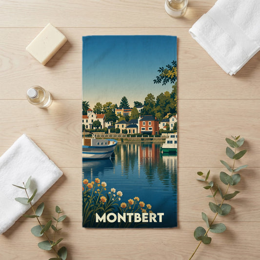 Serviette de bain 30 cm x 60 cm souvenir de Montbert