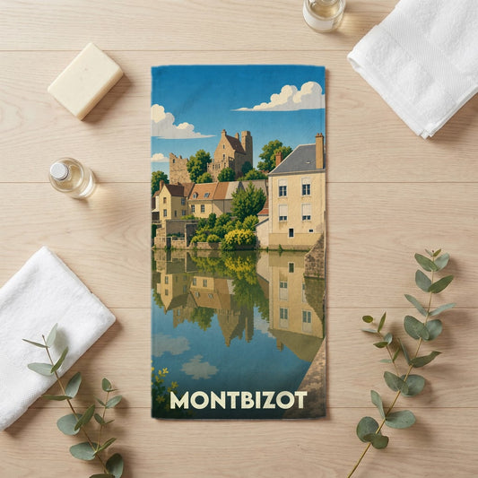 Serviette de bain 30 cm x 60 cm souvenir de Montbizot