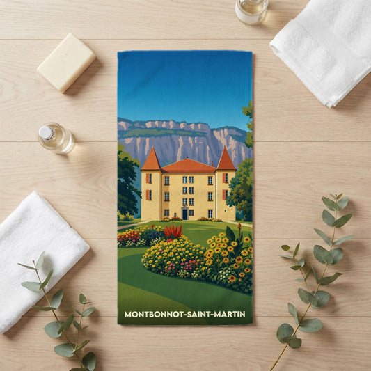 Serviette de bain 30 cm x 60 cm souvenir de Montbonnot-Saint-Martin