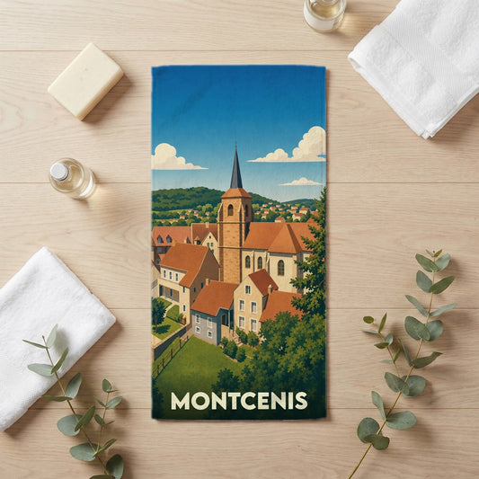 Serviette de bain 30 cm x 60 cm souvenir de Montcenis