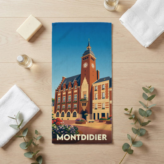 Serviette de bain 30 cm x 60 cm souvenir de Montdidier