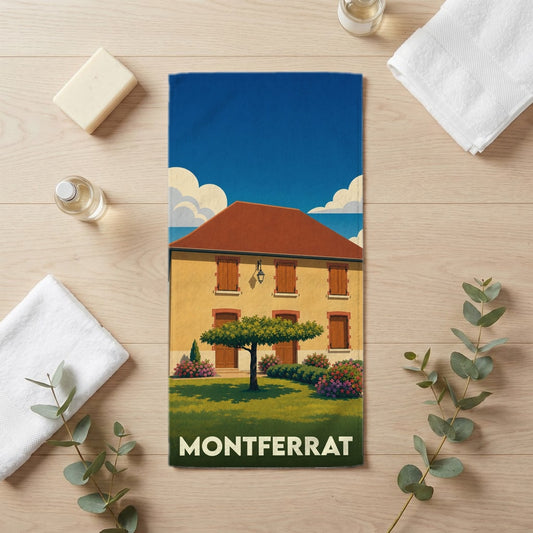 Serviette de bain 30 cm x 60 cm souvenir de Montferrat