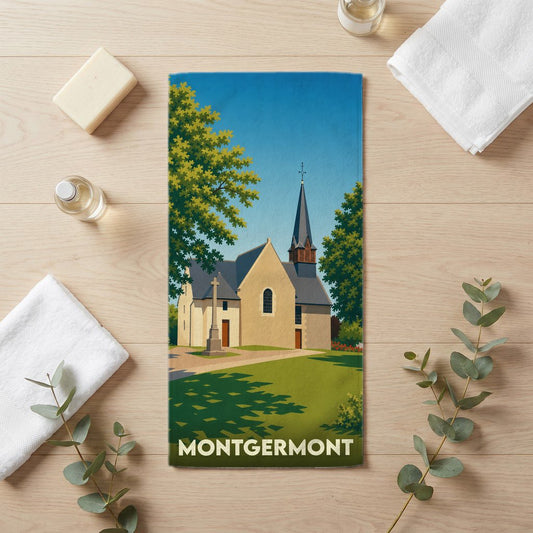Serviette de bain 30 cm x 60 cm souvenir de Montgermont