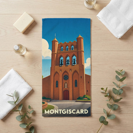 Serviette de bain 30 cm x 60 cm souvenir de Montgiscard