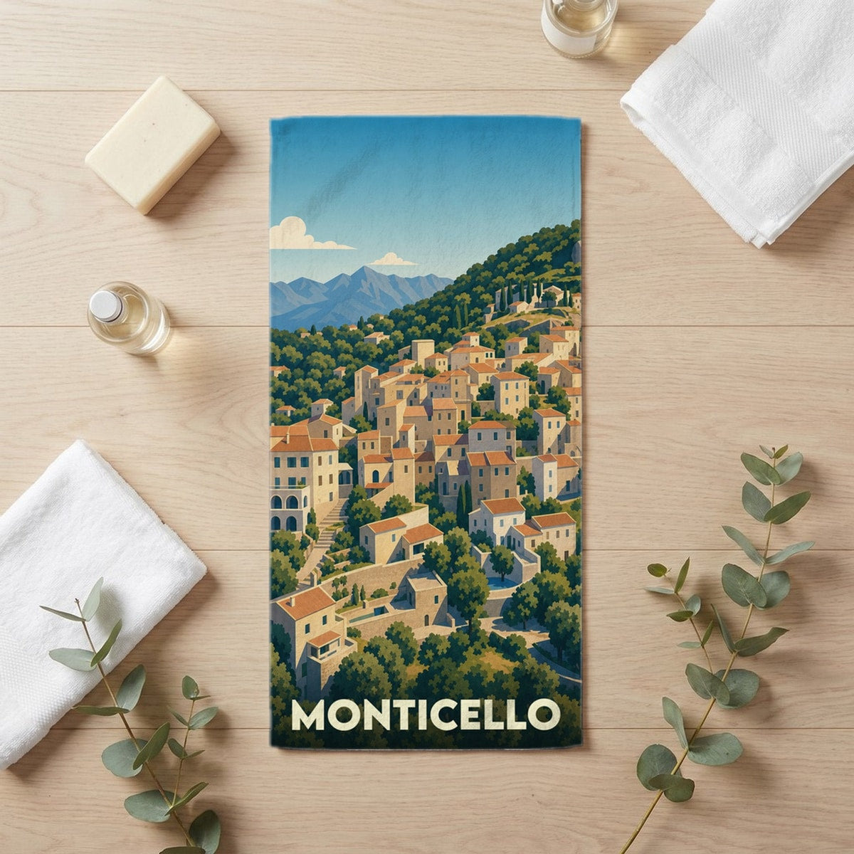 Serviette de bain 30 cm x 60 cm souvenir de Monticello