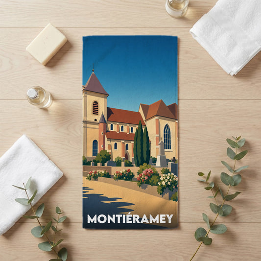 Serviette de bain 30 cm x 60 cm souvenir de Montiéramey