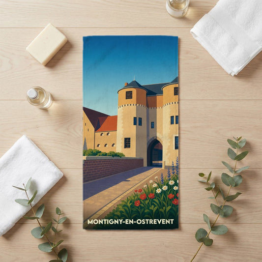 Serviette de bain 30 cm x 60 cm souvenir de Montigny-en-Ostrevent