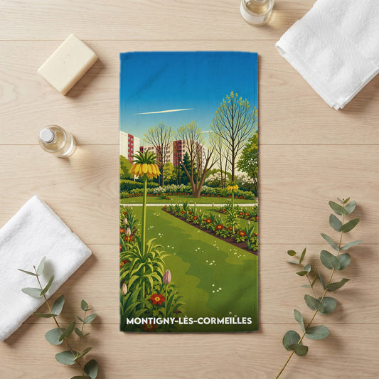 Serviette de bain 30 cm x 60 cm souvenir de Montigny-lès-Cormeilles