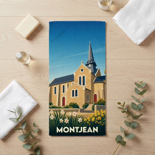 Serviette de bain 30 cm x 60 cm souvenir de Montjean