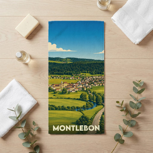 Serviette de bain 30 cm x 60 cm souvenir de Montlebon