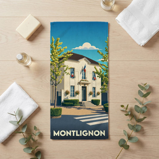 Serviette de bain 30 cm x 60 cm souvenir de Montlignon