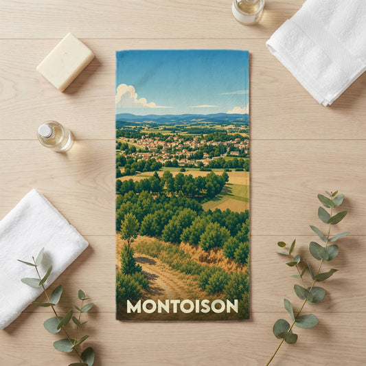 Serviette de bain 30 cm x 60 cm souvenir de Montoison