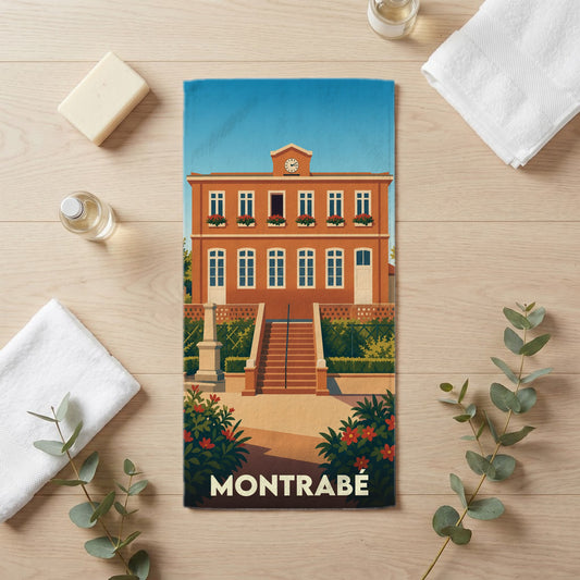 Serviette de bain 30 cm x 60 cm souvenir de Montrabé