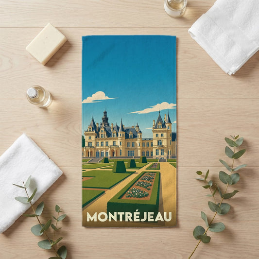 Serviette de bain 30 cm x 60 cm souvenir de Montréjeau