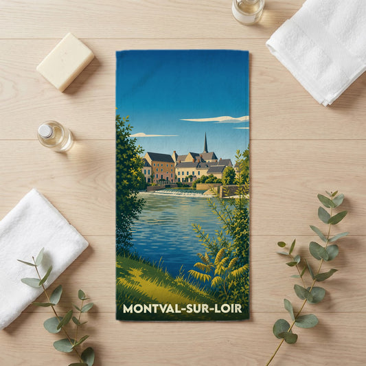 Serviette de bain 30 cm x 60 cm souvenir de Montval-sur-Loir
