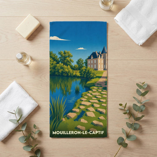 Serviette de bain 30 cm x 60 cm souvenir de Mouilleron-le-Captif