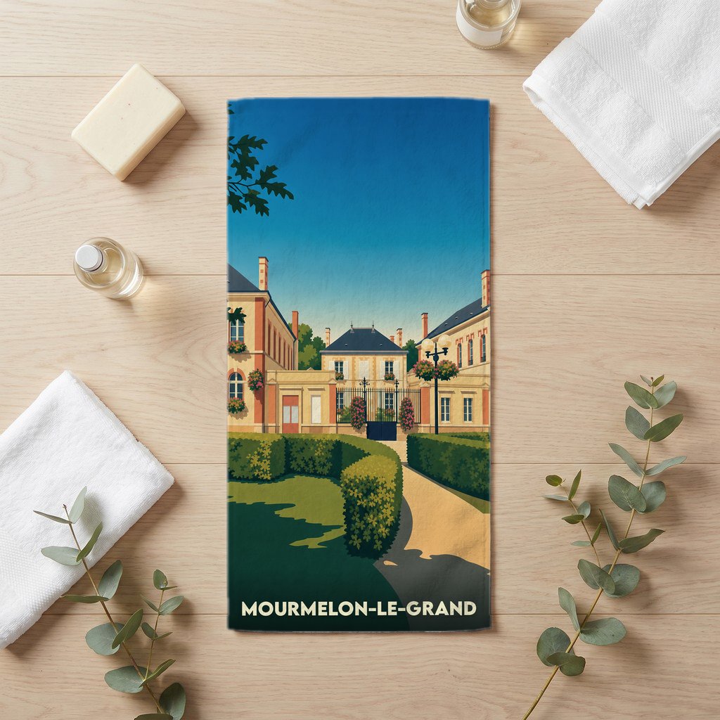 Serviette de bain 30 cm x 60 cm souvenir de Mourmelon-le-Grand