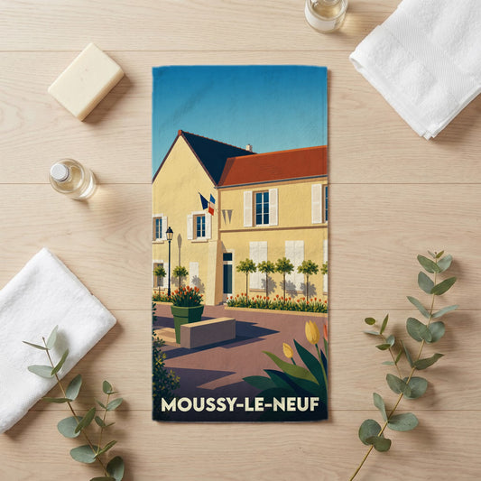 Serviette de bain 30 cm x 60 cm souvenir de Moussy-le-Neuf