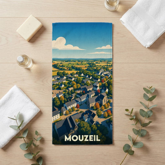 Serviette de bain 30 cm x 60 cm souvenir de Mouzeil