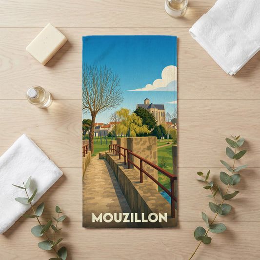 Serviette de bain 30 cm x 60 cm souvenir de Mouzillon