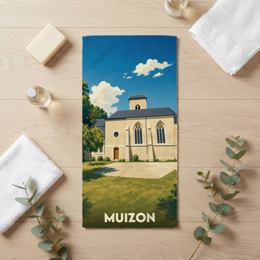 Serviette de bain 30 cm x 60 cm souvenir de Muizon