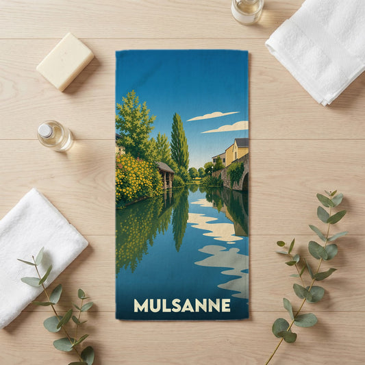 Serviette de bain 30 cm x 60 cm souvenir de Mulsanne