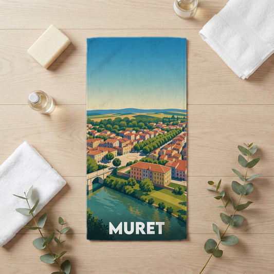 Serviette de bain 30 cm x 60 cm souvenir de Muret
