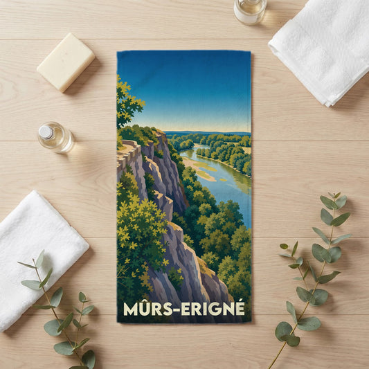 Serviette de bain 30 cm x 60 cm souvenir de Mûrs-Erigné
