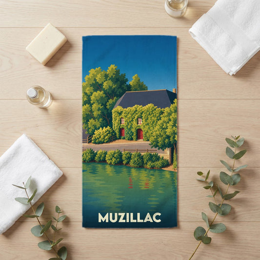 Serviette de bain 30 cm x 60 cm souvenir de Muzillac