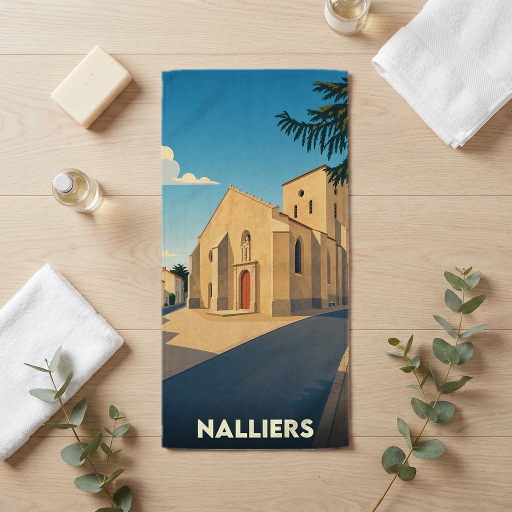 Serviette de bain 30 cm x 60 cm souvenir de Nalliers