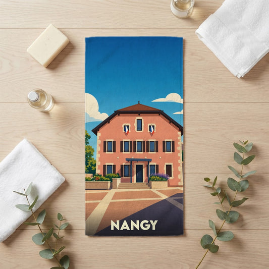 Serviette de bain 30 cm x 60 cm souvenir de Nangy